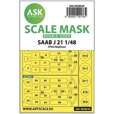 1/48 SAAB J21 Máscara de...
