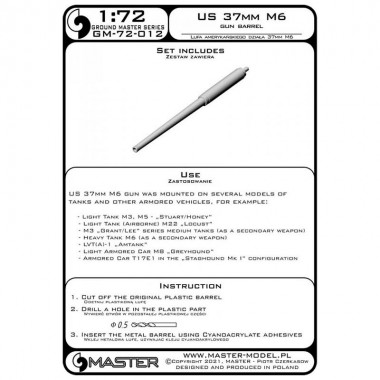 1/72 US 37mm M6 Gun Barrel...