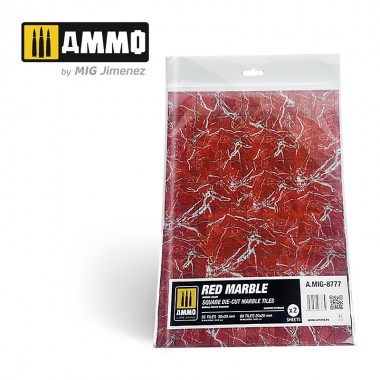 Red Marble. Square Die-cut...